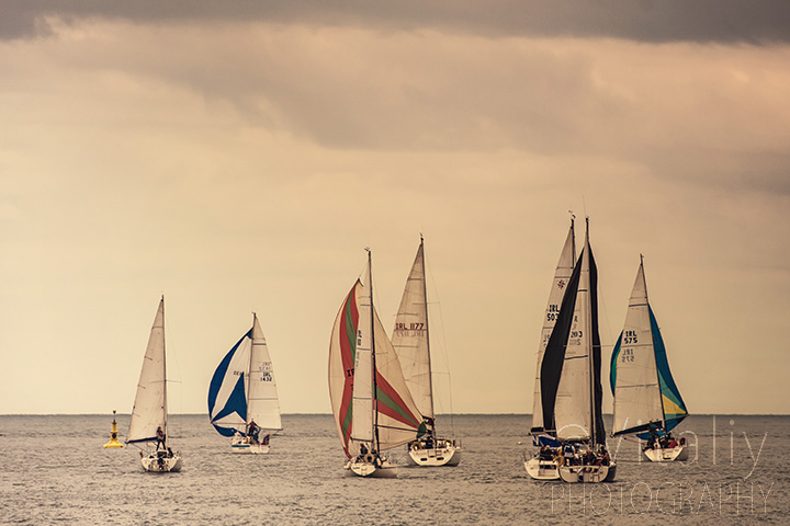 Sailing together.