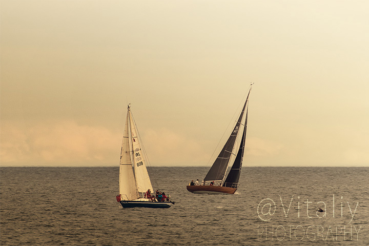 Sailing together.