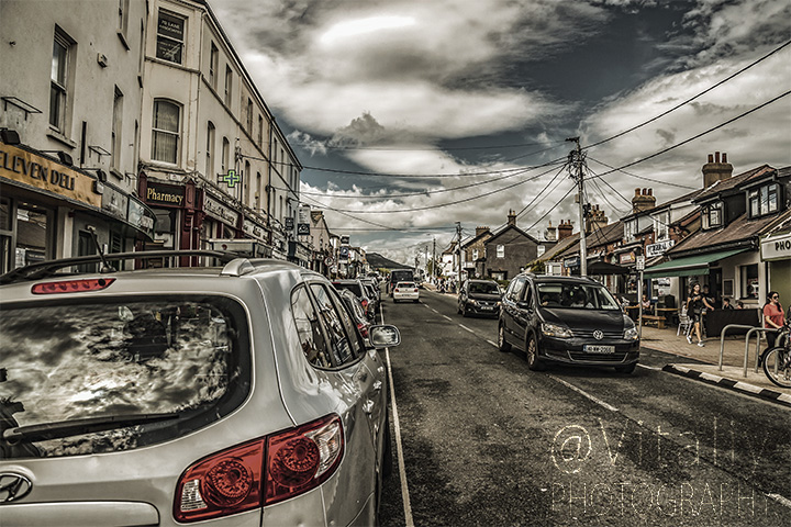 Small town in Irish countryside. Greystones.