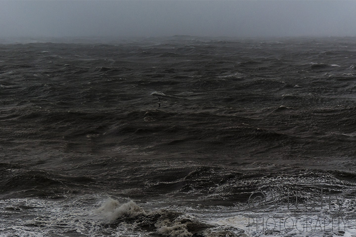 Seascape photo of the storm. This photo was taken when hurricane Ophelia passed the Irish coast.